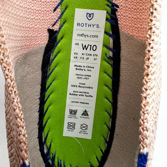 Rothy’s The Point Rose Metallic Women’s Size 10 - Picture 8 of 8